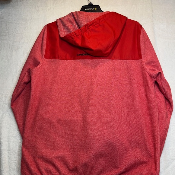 Under Armour Hoodie Mens Size XXL Red Full Zip Loose Sweatshirt Athletic Lightwe - Picture 8 of 9
